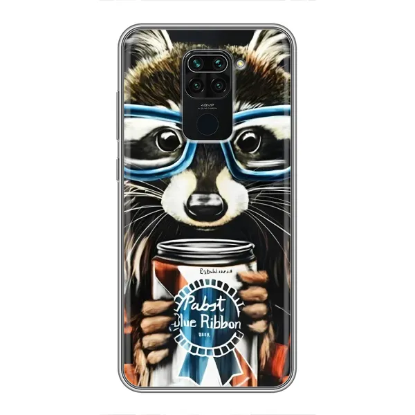 Чехол с рисунком «Енот в очках» для Xiaomi Redmi Note 9 Чехол с рисунком «Енот в очках» для Xiaomi Redmi Note 9