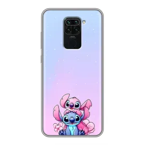Чехол с рисунком Стич для Xiaomi Redmi Note 9 (Энджл и Стич)