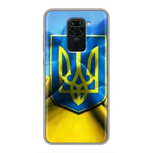 Чехол с картинкой (Патриотический ГЕРБ) на Xiaomi Redmi Note 9 (Герб и Флаг Украины)