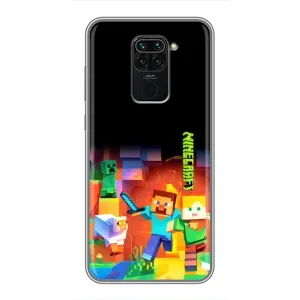 Чехлы для Xiaomi Redmi Note 9 (Персонажи Майн Крафт) (Герой Майнкрафт)