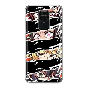 Силіконові чохлі з очіма Anime для Редмі Нот 9 (Очі на чорному)