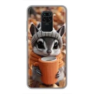 Друкований чохол 'Звірята з кавою' для Xiaomi Redmi Note 9 (Гризунчик з кавою)