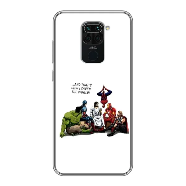 Чехол с рисунком «Иисус супергерой» для Xiaomi Redmi Note 9 Чехол с рисунком «Иисус супергерой» для Xiaomi Redmi Note 9