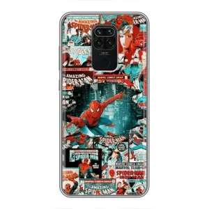 Чехол Супергерой Человека Паука на Xiaomi Redmi Note 9 (Комиксы Человек Паук)