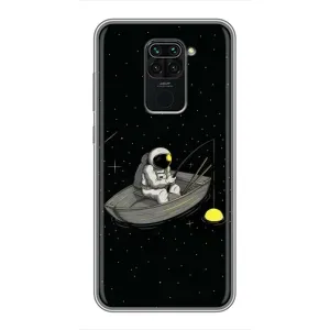Силіконовый Чохол з принтом "Космонавти" на Xiaomi Redmi Note 9 (Космонавт на рибалці)