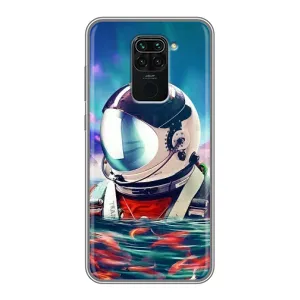 Силіконовый Чохол з принтом "Космонавти" на Xiaomi Redmi Note 9 (Космонавт у воді)