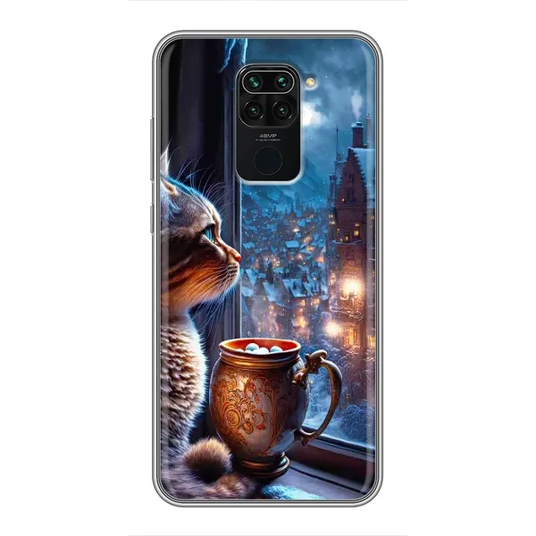 Чехол с рисунком «Кот новогодний» для Xiaomi Redmi Note 9 Чехол с рисунком «Кот новогодний» для Xiaomi Redmi Note 9