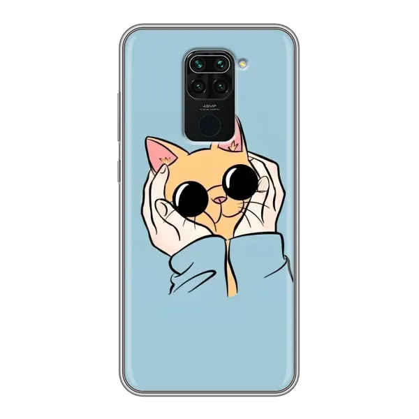 Чехол с рисунком «КОТИК в очках» для Xiaomi Redmi Note 9 Чехол с рисунком «КОТИК в очках» для Xiaomi Redmi Note 9