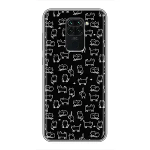 Чохол на тематику: Коти для Xiaomi Redmi Note 9 (Котики на чорному)