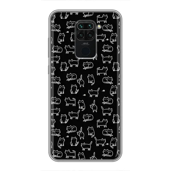 Чехол с рисунком «Котики на черном» для Xiaomi Redmi Note 9 Чехол с рисунком «Котики на черном» для Xiaomi Redmi Note 9