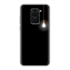 Чехол с картинками на черном фоне для Xiaomi Redmi Note 9 (Лампочка)