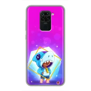 Чохол Бравл Старс для Xiaomi Redmi Note 9 (Леон у костюмі Акули)