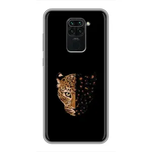 Чохол з леопардовим принтом на Xiaomi Redmi Note 9 (Леопард на чорному)