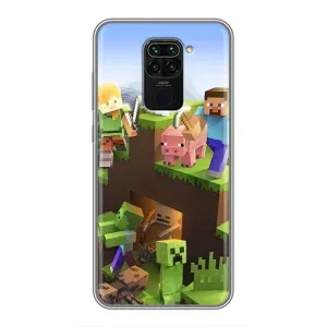 Чехлы для Xiaomi Redmi Note 9 (Персонажи Майн Крафт) (Майн-крафт)