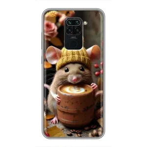 Друкований чохол 'Звірята з кавою' для Xiaomi Redmi Note 9 (Мишка з кавою)