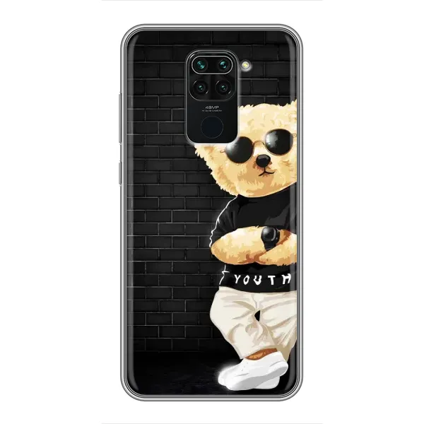 Чехол с рисунком «Мишка в очках» для Xiaomi Redmi Note 9 Чехол с рисунком «Мишка в очках» для Xiaomi Redmi Note 9