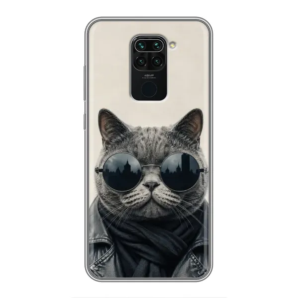 Чехол с рисунком «Модный кот» для Xiaomi Redmi Note 9 Чехол с рисунком «Модный кот» для Xiaomi Redmi Note 9