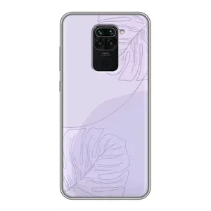 Чехол цветочный дизайн для Xiaomi Redmi Note 9 (Монстера фиолетовая)