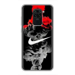 Силиконовый Чехол на Xiaomi Redmi Note 9 с картинкой Nike (Nike дым)