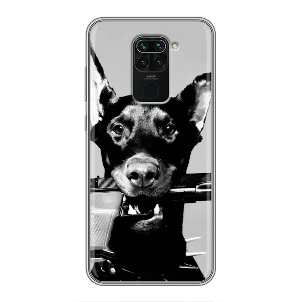 Чехол с рисунком «Опасный доберман» для Xiaomi Redmi Note 9 Чехол с рисунком «Опасный доберман» для Xiaomi Redmi Note 9