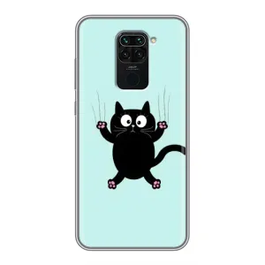 Силіконовий чохол з котиком для Xiaomi Redmi Note 9 (Падаючий кіт)