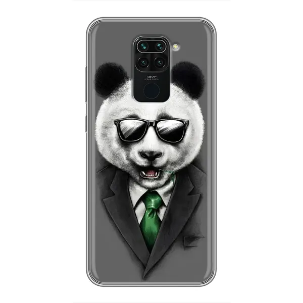 Чехол с рисунком «Панда в очках» для Xiaomi Redmi Note 9