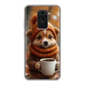 Друкований чохол 'Звірята з кавою' для Xiaomi Redmi Note 9 (Песик з кавою)