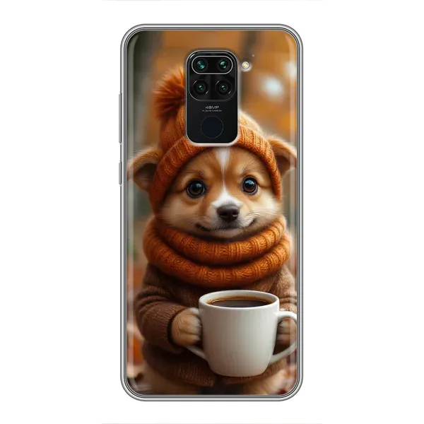 Чехол с рисунком «Собачка с кофе» для Xiaomi Redmi Note 9 Чехол с рисунком «Собачка с кофе» для Xiaomi Redmi Note 9