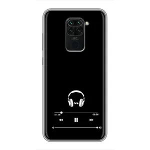 Чехол с картинками на черном фоне для Xiaomi Redmi Note 9 (Плеер)