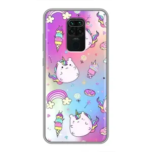 Чохол Unicorn на Xiaomi Redmi Note 9 (Веселка і Єдинорог)