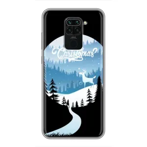 Силиконовый бампер на рождество для Xiaomi Redmi Note 9 (Рождественский Олень)