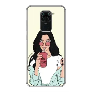 Силіконовый Чохол на Xiaomi Redmi Note 9 з картинкой Модных девушек (З напоєм)