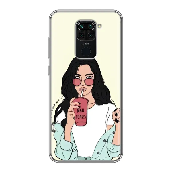 Чехол с рисунком «С напитком» для Xiaomi Redmi Note 9