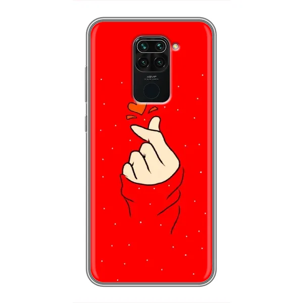 Чехол с рисунком «Сердце на красном» для Xiaomi Redmi Note 9 Чехол с рисунком «Сердце на красном» для Xiaomi Redmi Note 9