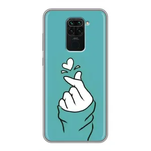 Чохол (Знак сердечка) для Xiaomi Redmi Note 9 (Сердечко на бірюзовому)
