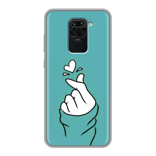 Чехол с рисунком «Сердечко на бирюзовом» для Xiaomi Redmi Note 9 Чехол с рисунком «Сердечко на бирюзовом» для Xiaomi Redmi Note 9