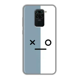 Силиконовые Чехлы (смешные стикеры) для Xiaomi Redmi Note 9 (Серо-белый)