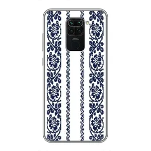 Силиконовый Чехол на Xiaomi Redmi Note 9 с картинкой Вышиванки (Синяя вышиванка)