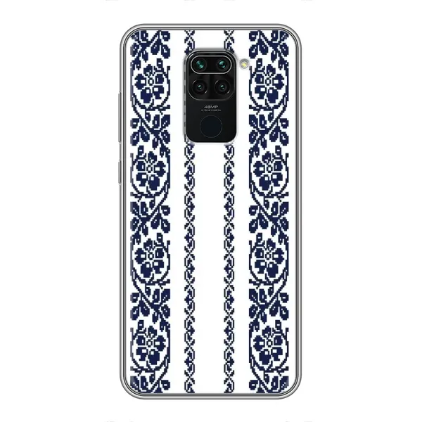 Чехол с рисунком «Синяя вышиванка» для Xiaomi Redmi Note 9 Чехол с рисунком «Синяя вышиванка» для Xiaomi Redmi Note 9