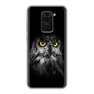 Чохли з принтом СОВИ для Xiaomi Redmi Note 9 (Сова на чорному)