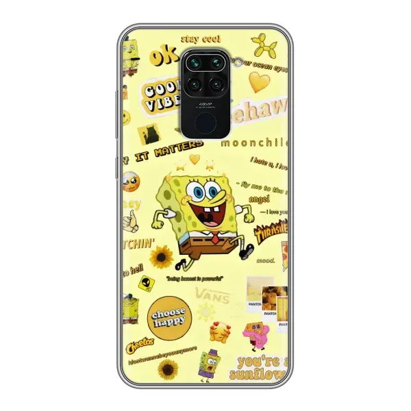 Чехол с рисунком «Спанч Боб бежит» для Xiaomi Redmi Note 9 Чехол с рисунком «Спанч Боб бежит» для Xiaomi Redmi Note 9