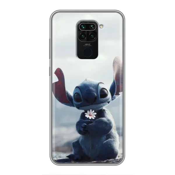 Чехол с рисунком «Стич с цветочком» для Xiaomi Redmi Note 9 Чехол с рисунком «Стич с цветочком» для Xiaomi Redmi Note 9
