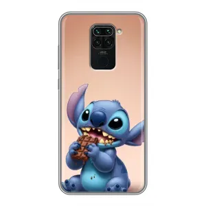 Чехол с рисунком Стич для Xiaomi Redmi Note 9 (Стич с шоколадом)