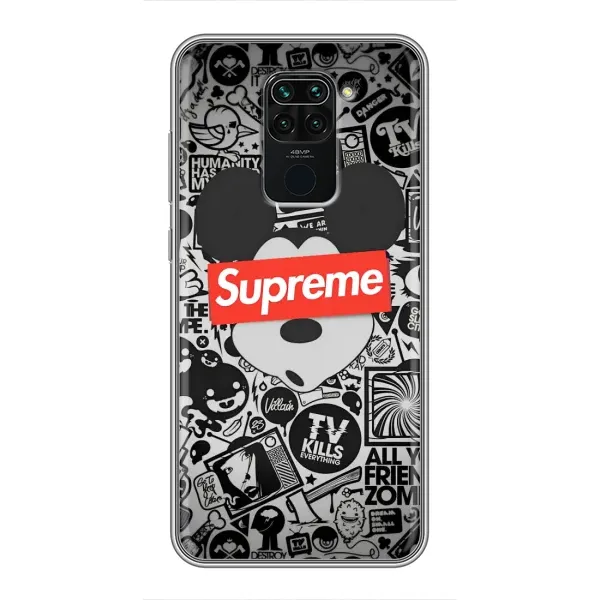 Чехол с рисунком «Supreme Маус» для Xiaomi Redmi Note 9 Чехол с рисунком «Supreme Маус» для Xiaomi Redmi Note 9