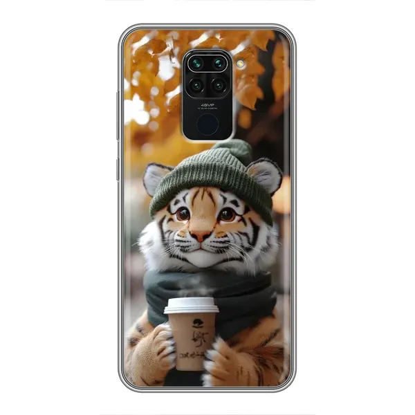 Чехол с рисунком «Тигр с кофе» для Xiaomi Redmi Note 9 Чехол с рисунком «Тигр с кофе» для Xiaomi Redmi Note 9