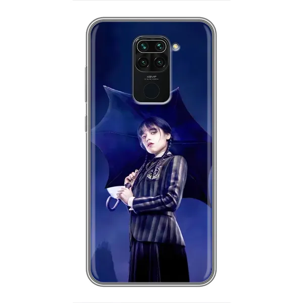 Чехол с рисунком «Уэнсдей с зонтом» для Xiaomi Redmi Note 9