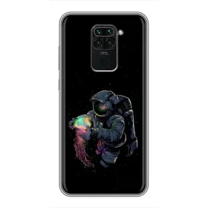 Силіконовый Чохол з принтом "Космонавти" на Xiaomi Redmi Note 9 (В руках земля)