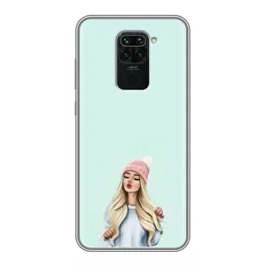 Силіконовый Чохол на Xiaomi Redmi Note 9 з картинкой Модных девушек (В шапці)
