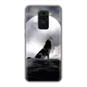 Чохол з Вовком на Xiaomi Redmi Note 9 (Вовк і місяць)