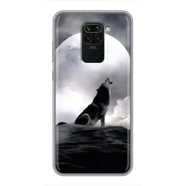 Чехол с рисунком «Волк и луна» для Xiaomi Redmi Note 9 Чехол с рисунком «Волк и луна» для Xiaomi Redmi Note 9